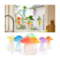 5Pcs Mushroom Propagation, Borosilicate Glass Vases, 6kg Suction Cups | Handcrafted 2.6mm thick glass|5 unique colors