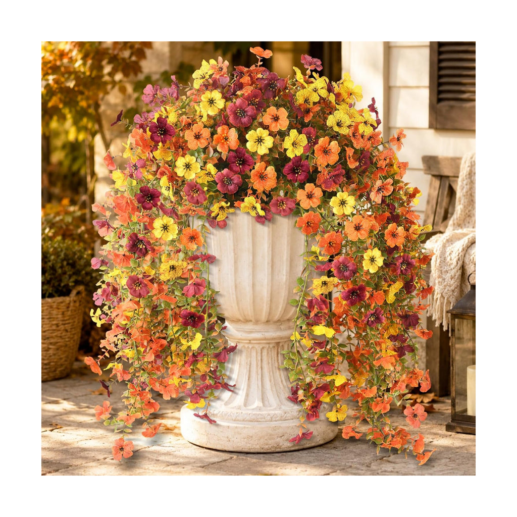 Hommyea Artificial Fake Fall Flowers Plants for Outdoors Mums Home Decor