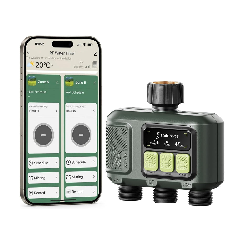 WiFi Water Timer Smart Irrigation Controller with Gateway | 984ft RF range, 8-month battery life, weather delay, OTA