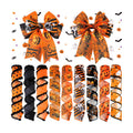 9 Roll 45 Yards Ghost Pumpkin Halloween Wired Ribbons for Wreath Bow