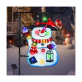 28x40 Lighted Christmas Snowman Garden Flag, 8 Modes Solar LED