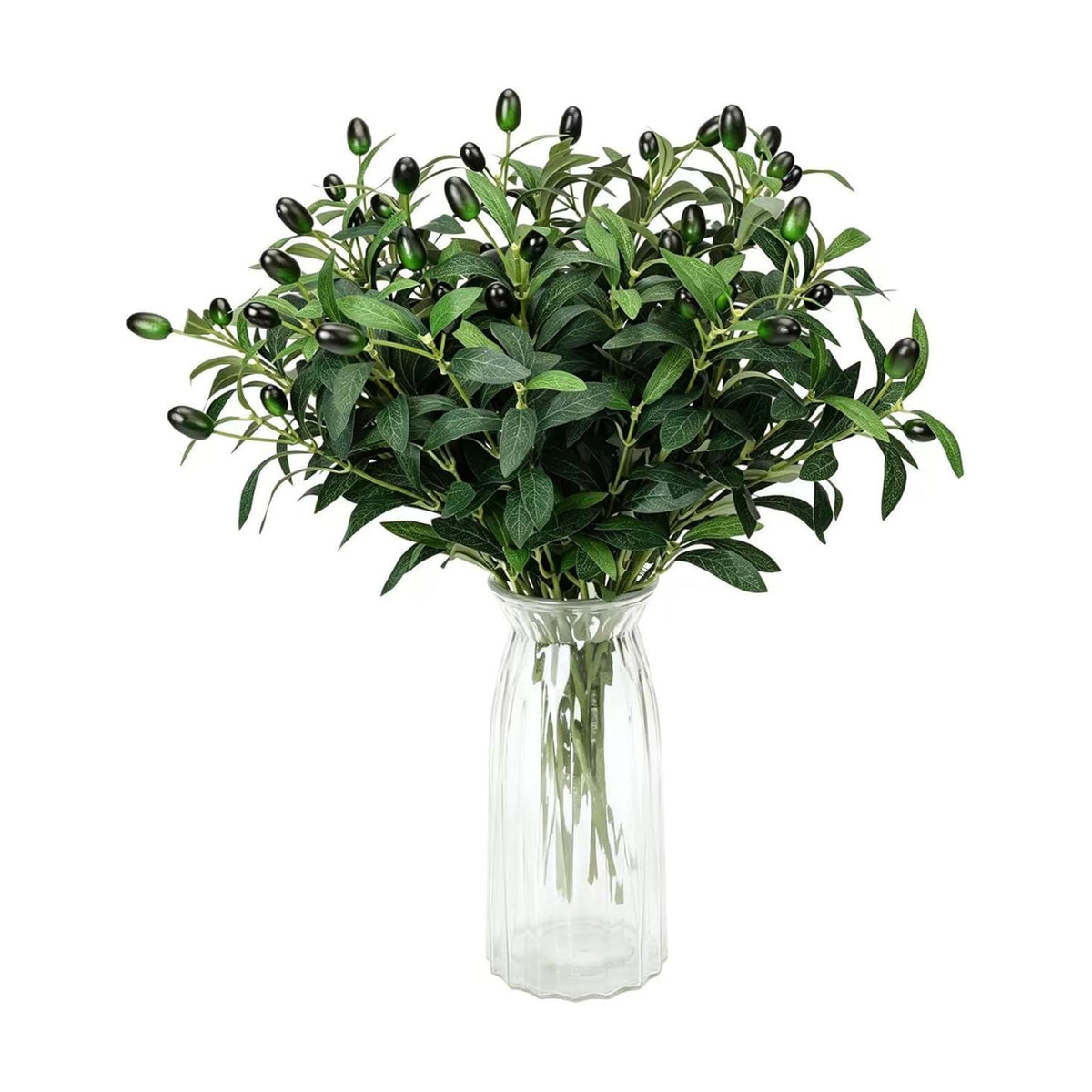 18in 10PCS Artificial Olive Branches for Vase Fake Greenery Stems