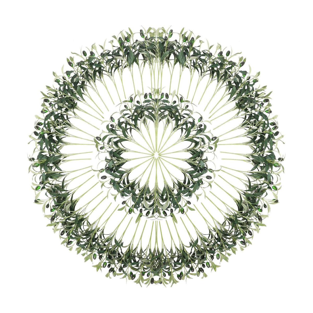 100PCS 10in Faux Olive Leaves Stems Bulk for Wedding Hotel Decor