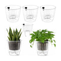 Clear Self Watering Pots for Indoor Plants, 3-Pack 6.7 Inch Top-Fill Self Watering Planter, Clear Orchid Pots with Drainage, Wick Inner Basket, Semi Hydroponic Pot, Transparent
