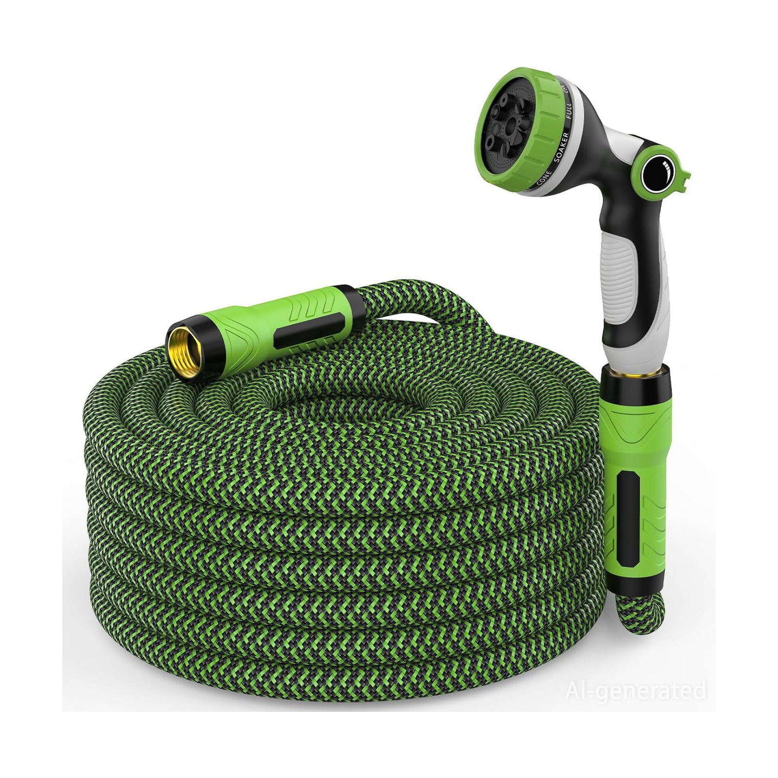 NON-EXPANDABLE Garden Hose 25ft x5/8'', Heavy Duty Flexible Water Hose with 10-Function Sprayer, Lightweight, Leak