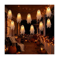 Halloween Ghost String Lights Outdoor, White Fabric Hanging Ghost Lights