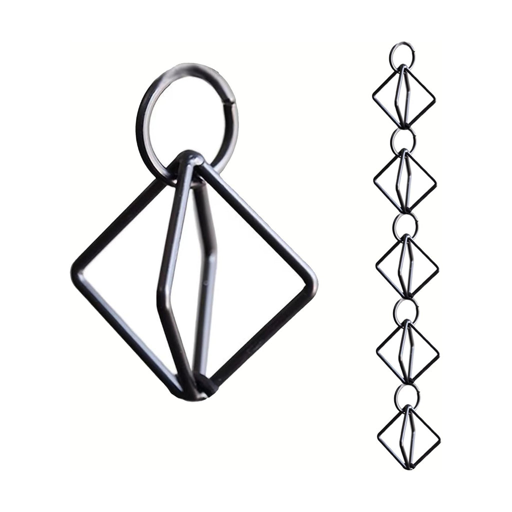 Rain Chains for Gutters Outdoor,8.5 Ft Black Iron Gutter Adorn Rains Chains | Rain Catcher,Decorative Rainchain Outdoor