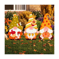 3 Pcs Fall Gnome Stakes Metal Autumn Garden Decor for Outside | Yard Signs Outdoor Decor Harvest Welcome for
