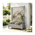 Fancyango Raised Garden Bed with Wheels 61.2" H -Gray | Resin Elevated Garden Planter Box with Trellis, Outdoor Planter
