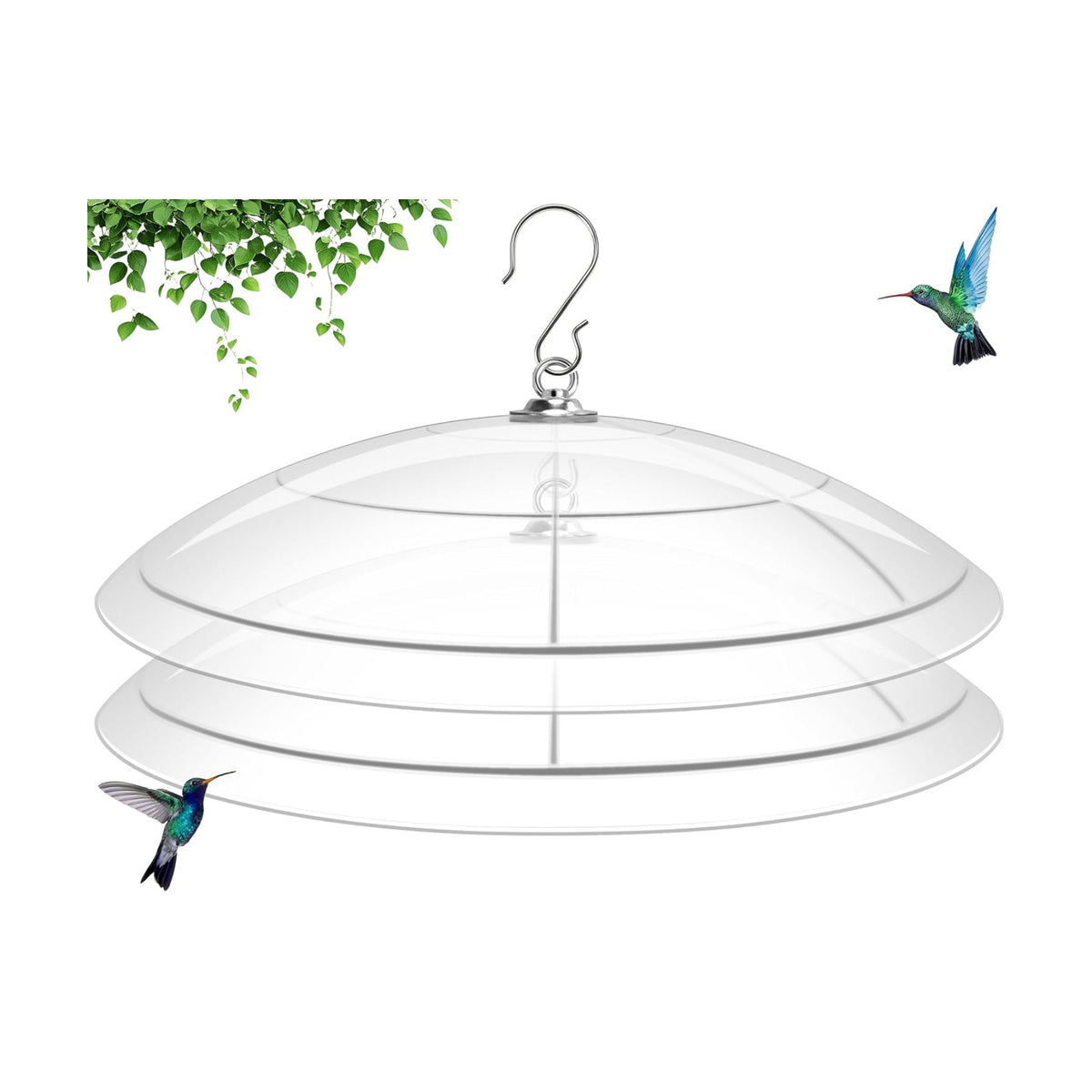 16-Inch Widened Bird Feeder Cover,Hummingbird Feeder Rain Guard,Squirrel Baffle for Bird Feeders,Squirrel-Proof for Wide Outside Tree Trunk or Eave,Gift for Wumen Translucent,2 Pack