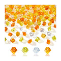YATOJUZI 500PCS Acrylic Vase Filler Gradient Orange Decorations Fake Ice Cubes Crushed Rocks Plastic Diamonds Gems for DIY Party Centerpiece Table Scatter Display 0.5"