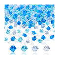 YATOJUZI 500PCS Acrylic Vase Filler Gradient Blue Decorations Bright Blue Fake Ice Cubes Crushed Rocks Plastic Diamonds Gems for DIY Party Centerpiece Table Scatter Display 0.5"