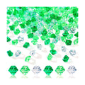 YATOJUZI 500PCS Acrylic Vase Filler Gradient Green Decorations Fake Ice Cubes Crushed Rocks Plastic Diamonds Gems for DIY Party Centerpiece Table Scatter Display 0.5"