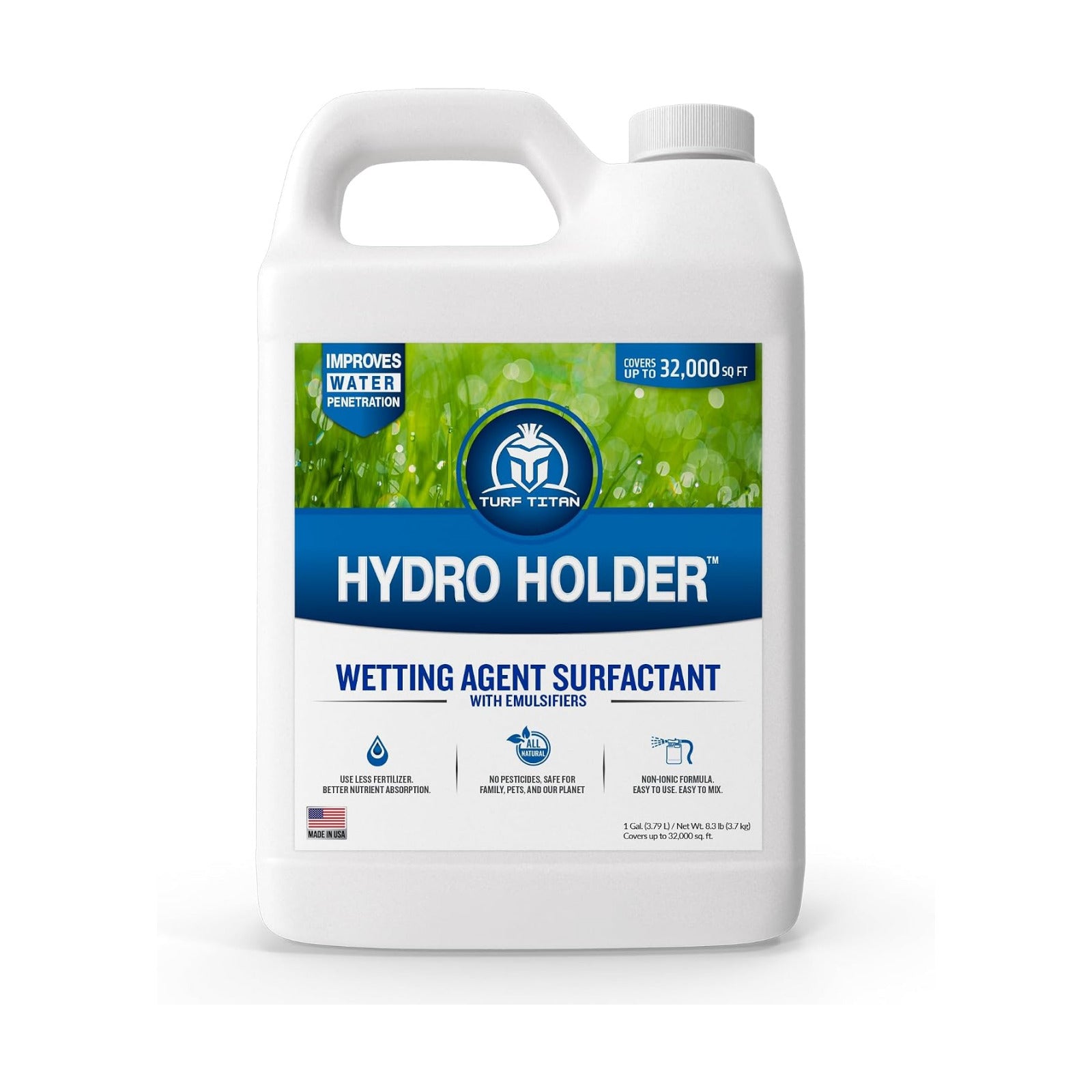 Turf Titan Hydro Holder Wetting Agent - Suspends Moisture in Your Grass Soil, Improves Water Drainage & Nutrient Uptake