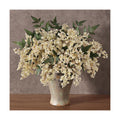 12Pcs 17" Lifelike Artificial Nandina Berry Stems for Vase Decor(Beige)