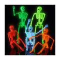 JOYIN 5 PCS 16" Blacklight Reactive Halloween Skeleton, Small Skeleton Decor, Full Body Posable Joint Hanging Skeleton for Halloween Decoration, Graveyard Prop, Haunted House, Spooky Scene Party Favor