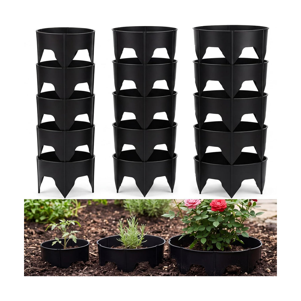 90 Pcs Adjustable Plant Rings for Outdoor Plants, Diameter Range 8.3-15.7in Interlocking Tree Planting Rings Grow