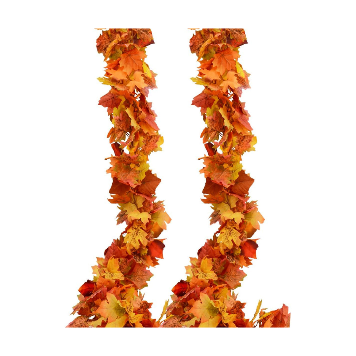 Fall Garland Maple Leaf Garland, 2pcs 6 Ft/Piece, Artificial Maple Leaves Hanging Vine, Thanksgiving Christmas Decor (2)