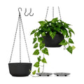 10 Inch Black Hanging Planters for Outdoor Indoor Plants - Set of 2 | Self-Watering Hanging Plant Pots with Internal