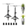 2 Pcs Adjustable Plant Risers,10-15" Rise, 4-12" Top & 6-9" Base, Metal | With Drainage Hole, Tripod Design, Portable
