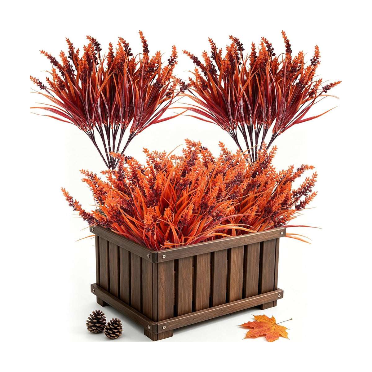 RECUTMS 12Pcs Artificial Monkey Grass with Flowers Fall Artificial Plants