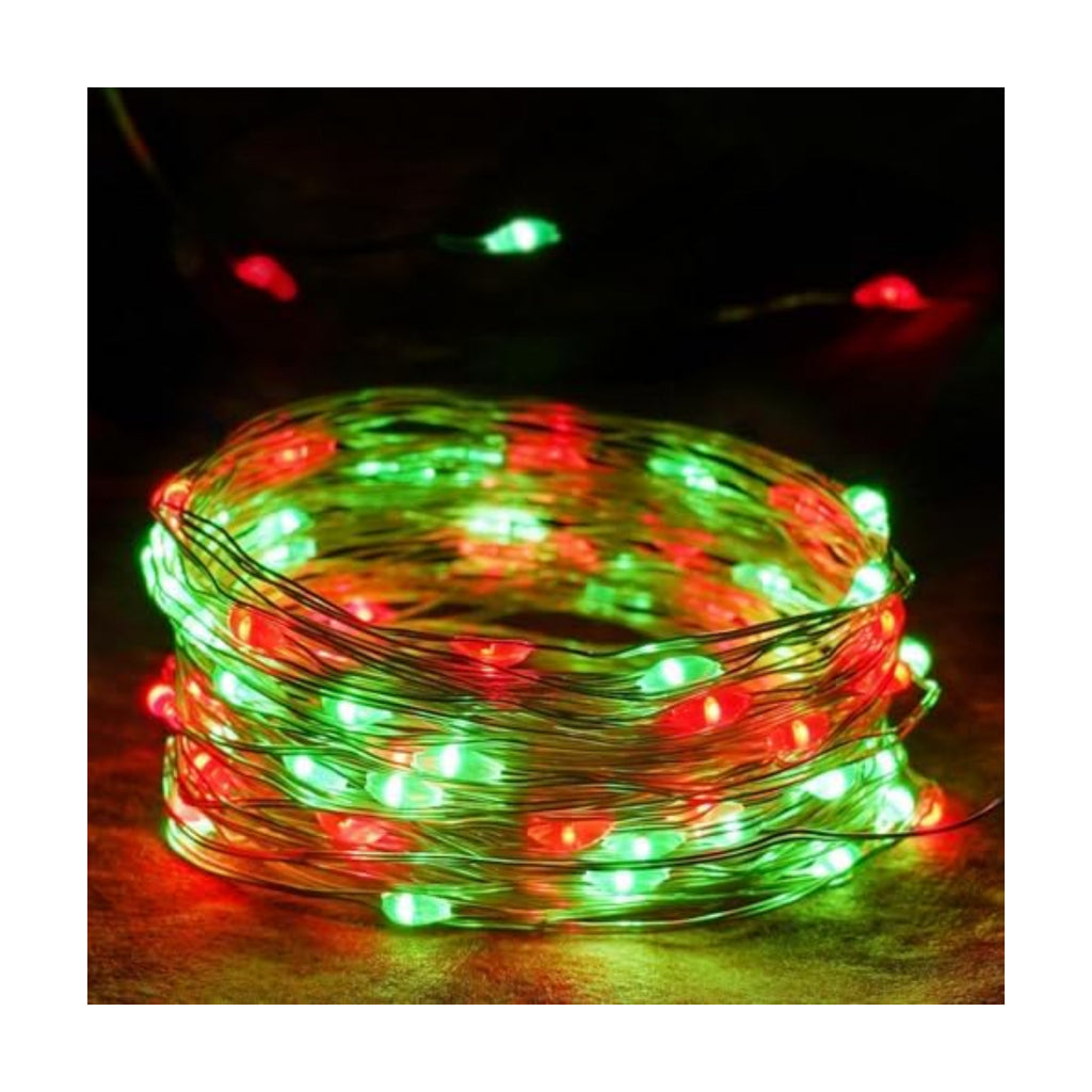 4 Pack Fairy Lights Battery Operated Christmas Lights Timer Red and Green