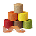 6 Rolls Fall Burlap Ribbon, 30 Yards, 2.5 in Wired Edge, 6 Colors
