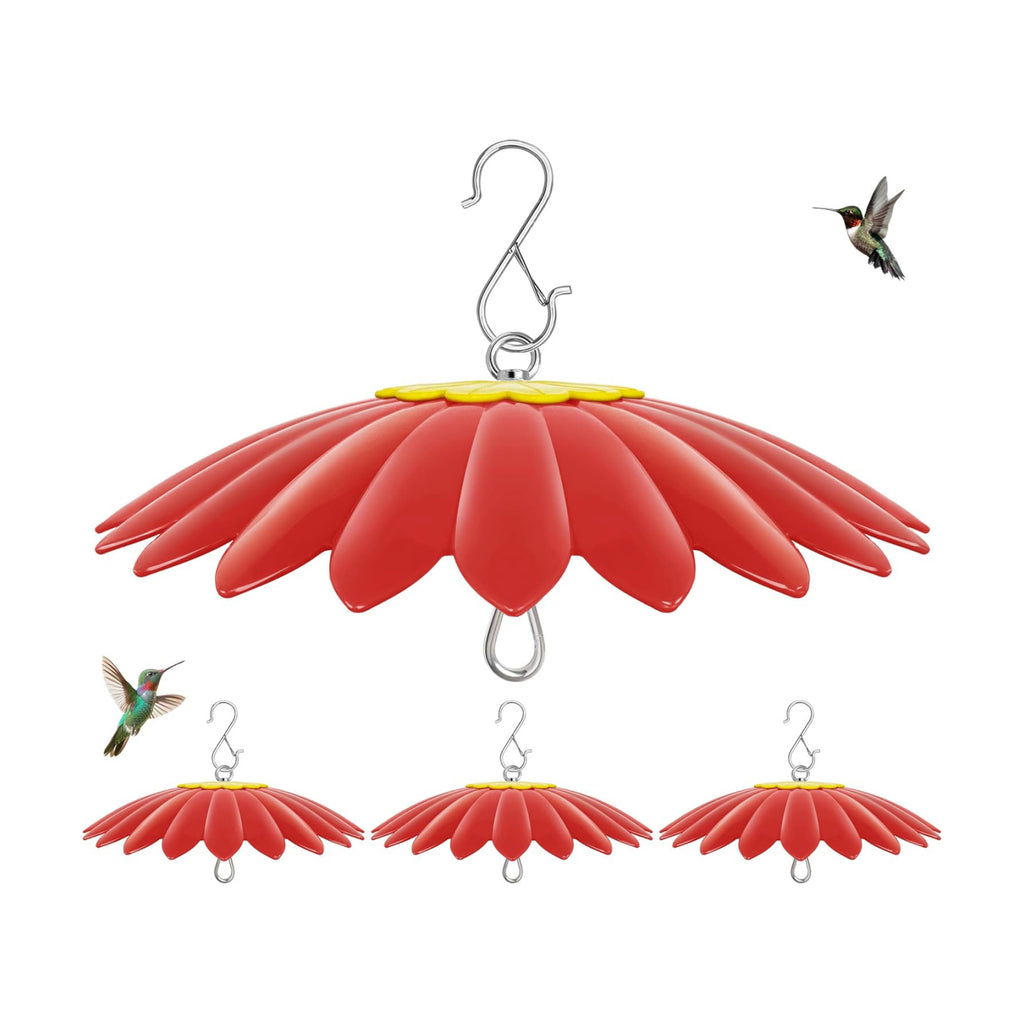 10.5 inch Hummingbird Feeder Shade Dome Cover,Rain Guard,Weather Guard for Bird Feeder, Umbrella Cover for Bird House for Outdoor,Squirrel Baffle,Flower Design(Red) 4 Pack.