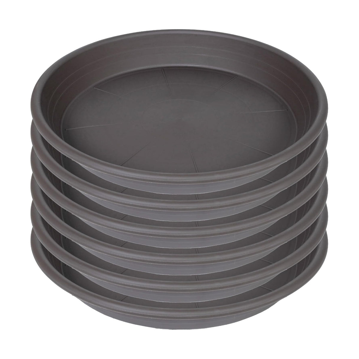 6 Pack of 6 inch Plant Saucer, Large Plant Tray, Heavy Sturdy Plant Drainage Tray for Indoors, Bird Bath Bowls, Sturdy Plastic Pot Tray for Planter (Brown)