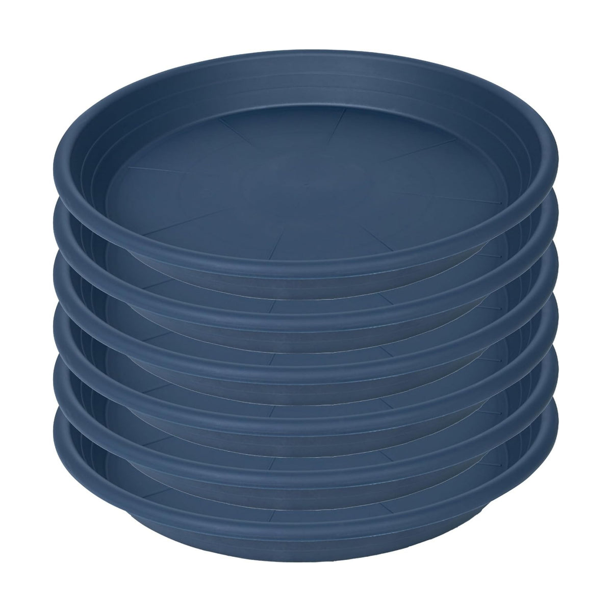 6 Pack of 8 inch Plant Saucer, Large Plant Tray, Heavy Sturdy Plant Drainage Tray for Indoors, Bird Bath Bowls, Sturdy Plastic Pot Tray for Planter (Blue)