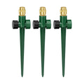 FANHAO 3-Pack Heavy-Duty Metal Lawn Sprinkler for Yard, 360° Adjustable Garden Water Sprinkler with Spike Base, Large