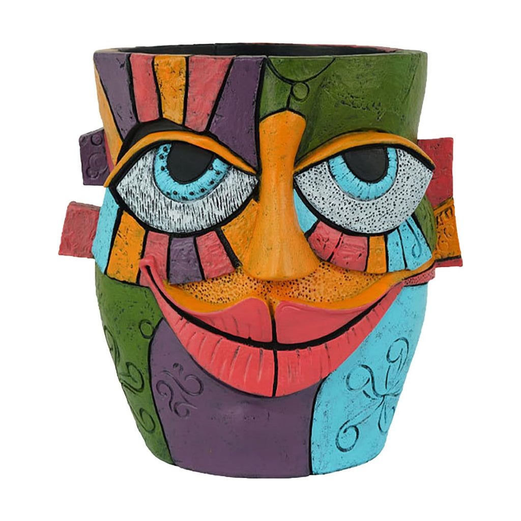 Colorful Abstract Resin Face Flower Pots, Picasso Brutalist Style Head Face Planters, Artistic Unique Pots for Plants