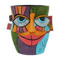 Colorful Abstract Resin Face Flower Pots, Picasso Brutalist Style Head Face Planters, Artistic Unique Pots for Plants