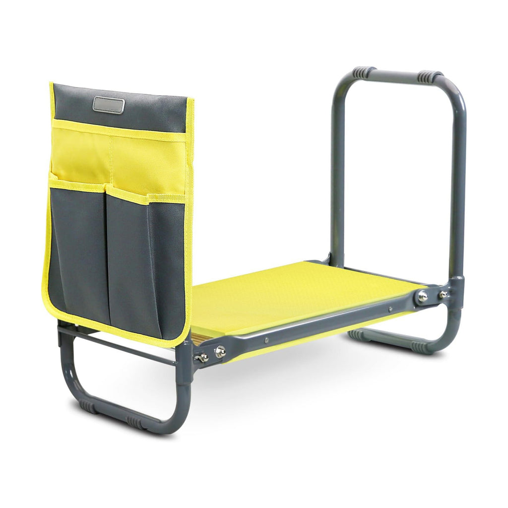 Garden Kneeler and Seat Heavy Duty, Foldable Gardening Stool Bench | With Widened Thick Soft Kneeling Pad and Tool