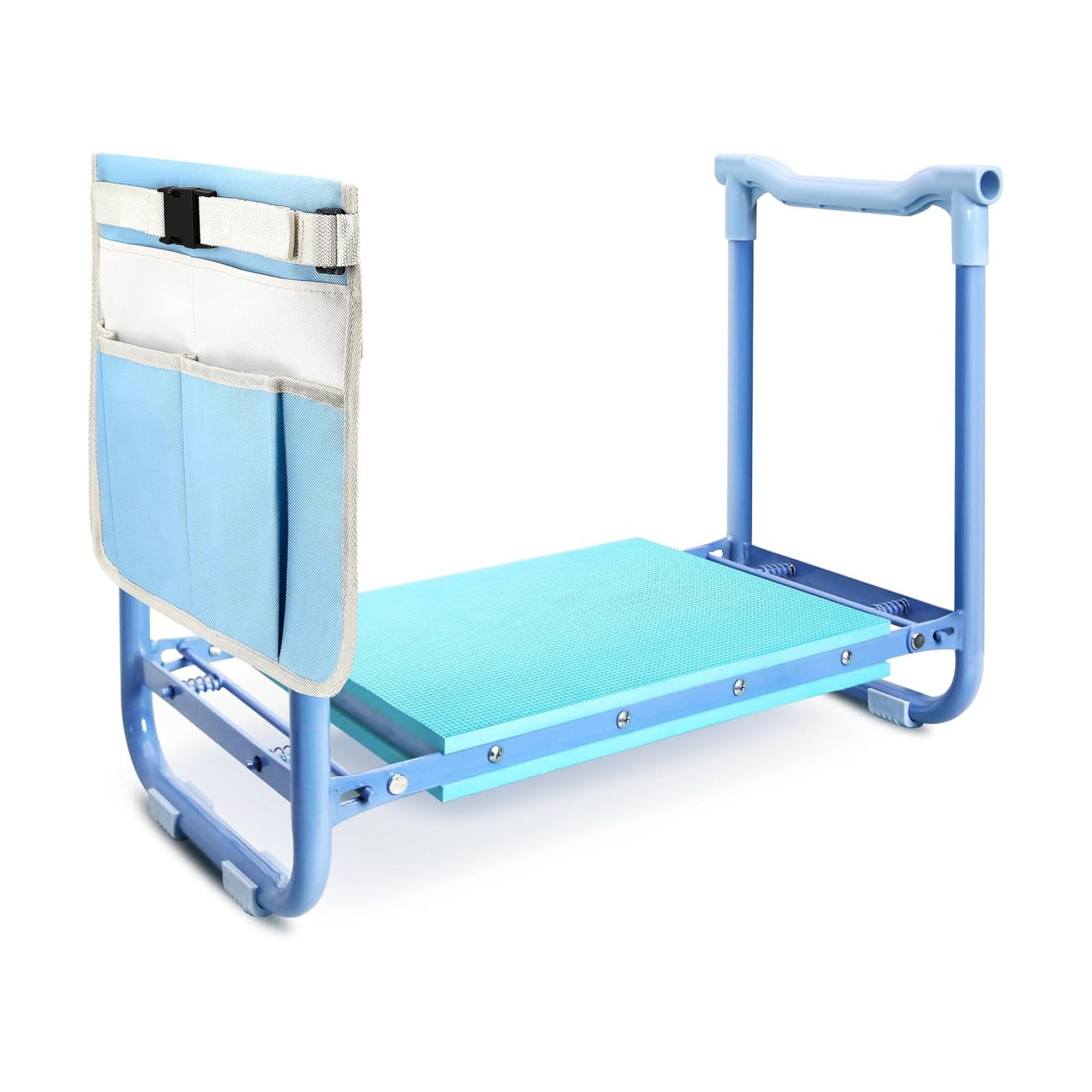 Garden Kneeler and Seat Heavy Duty, Foldable Gardening Stool Bench | With Widened Thick Soft Kneeling Pad & Tool
