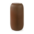 Ceramic Vase for Flowers – Modern Small Ribbed Textured Flower Vase for Home Decor, Pampas Grass, Decorative, Farmhouse, Coffee Table, Kitchen Centerpieces, Bookshelf and Home Living (Caramel)