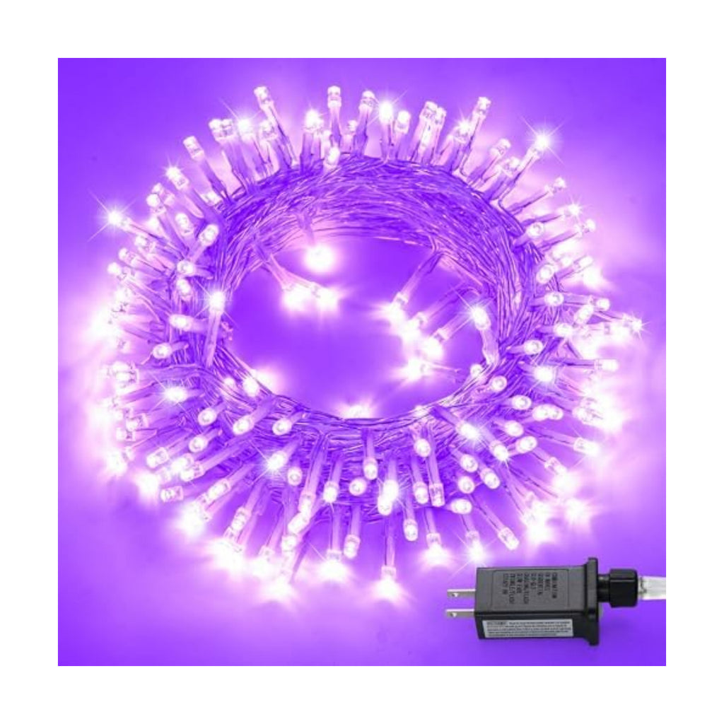 JMEXSUSS 99Ft Purple Halloween Lights, 300 LED Purple Christmas Lights