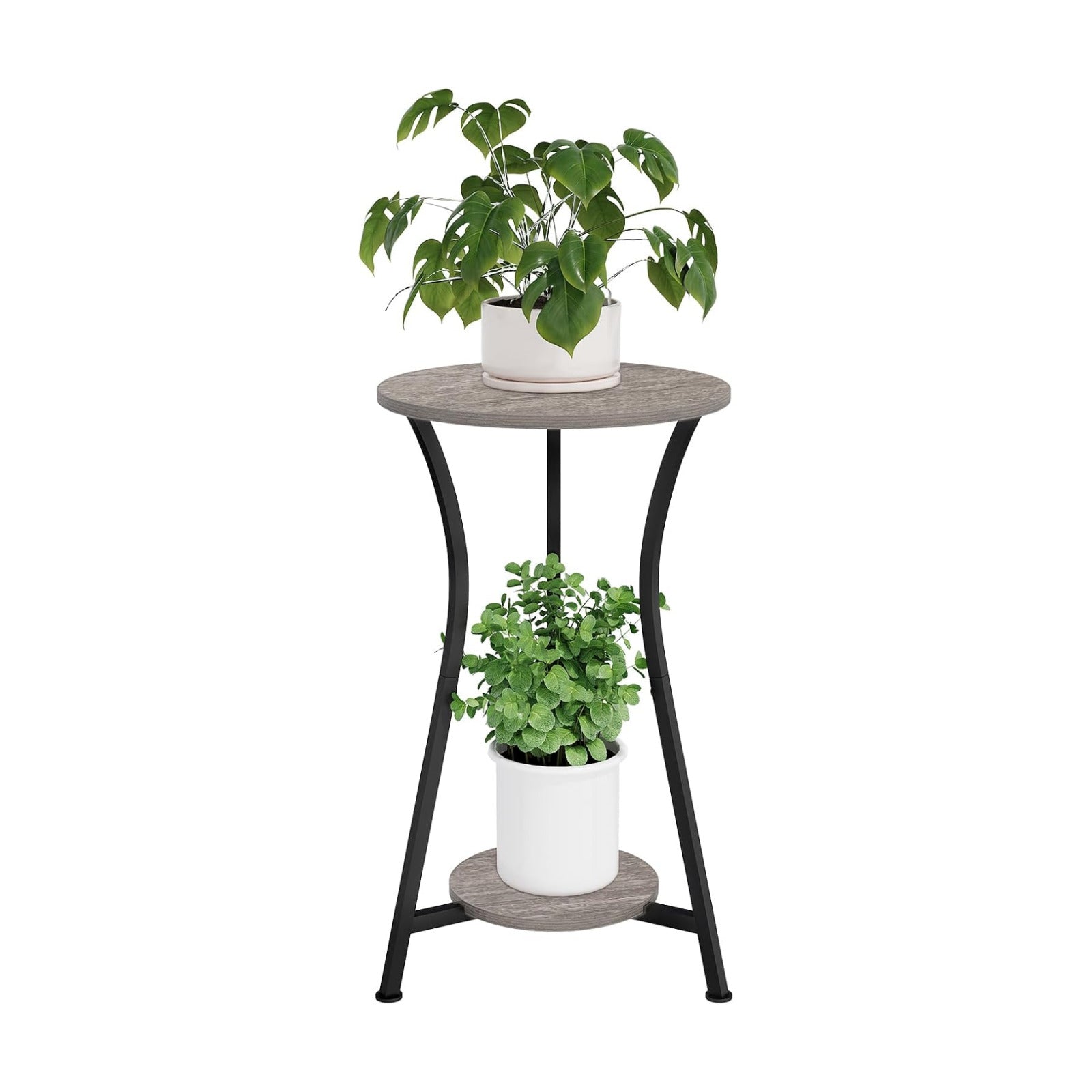 YINMIT Plant Stand Indoor, Wood Tall Plant Stand, 2 Tier Plant Shelf Holder | 21.8 In Corner Plant Stand, Flower Stand