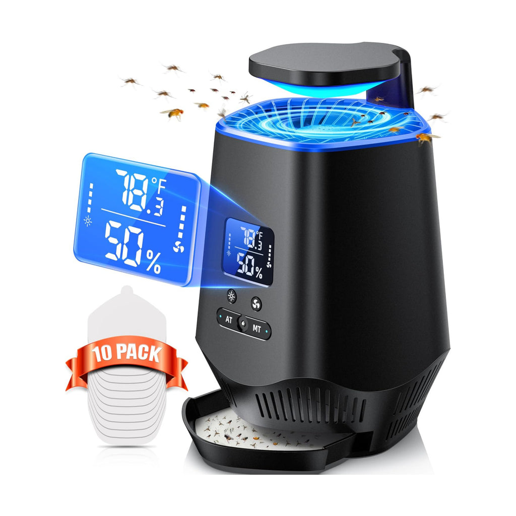 Fruit Fly Traps for Indoors, Smart Fly Trap Indoor Bug Zapper Gnat Traps for House Indoor with Temperature and Humidity