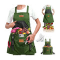 Gardening Apron with Pockets, Waterproof Cross Back Harvest Apron for Women & Men, Field Work Garden Apron Gift
