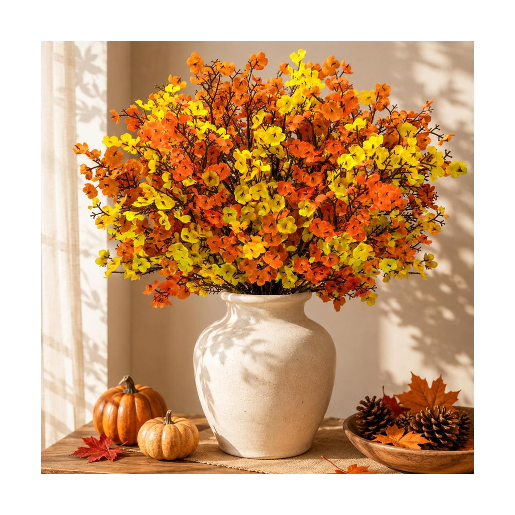 Der Rose 12 Stems Fall Babys Breath Artificial Flowers for Home Vase Decor