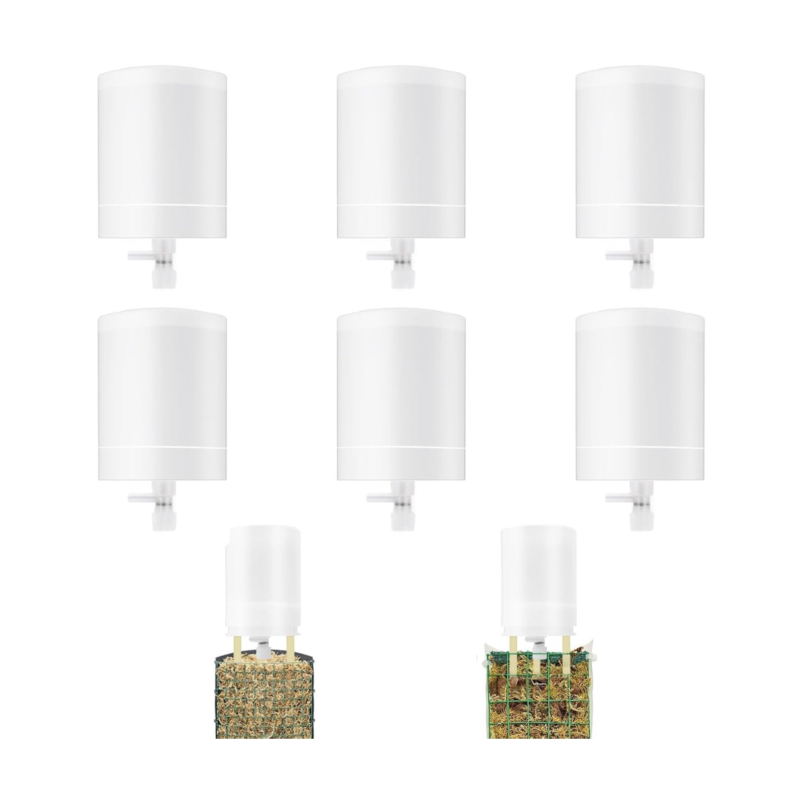 6 Pack Adjustable Moss Pole Watering Dripper,Self Watering Planter Insert with Flow Control, Automatic Watering Planter