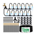 120FT Drip Irrigation System with Adjustable Nozzles | 1/4-Inch Tubing, Garden Layout, Adjustable Spray and Mist