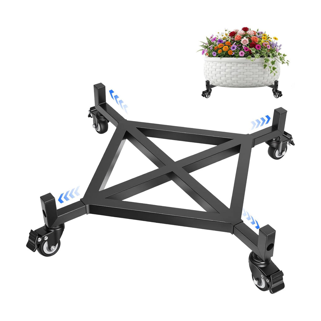 17-29 Inch Adjustable Plant Caddy with Wheels Heavy Duty Rolling Dolly | 530 lbs Load, Reinforced Structure, Tall