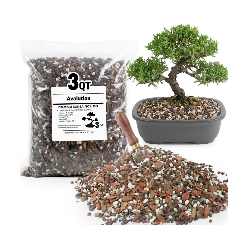 Avalution Bonsai Soil 3QT,Organic Bonsai Soil Mix