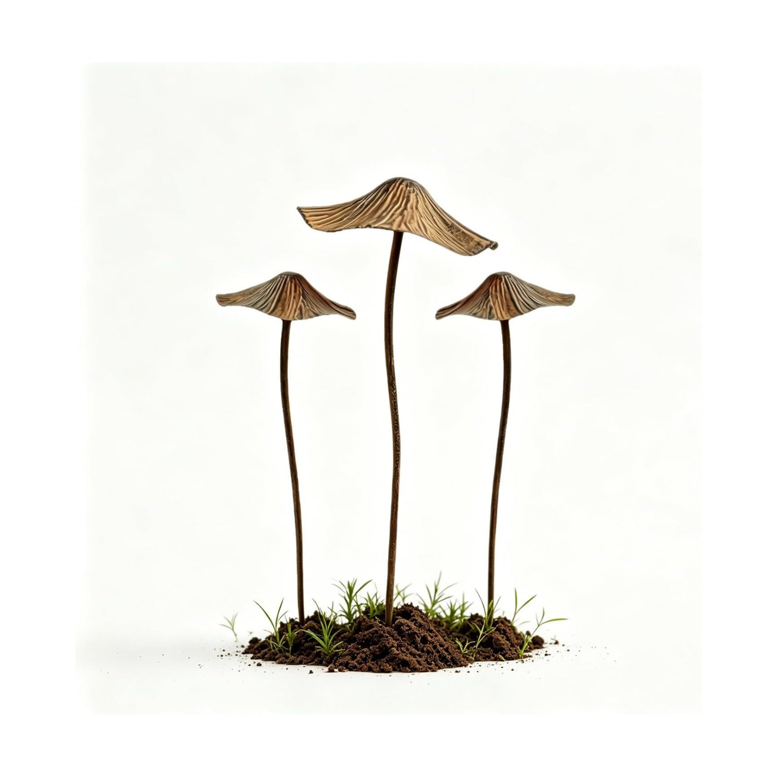 3 Pack Large Mushroom Garden Decor, Outdoor Mushroom Decor Metal Garden Stakes, Rust Finish Mushroom Statue Yard Art