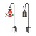 COCONUT 62" Shepherds Hooks for Outdoor, Bird Feeder Pole with 5 Prong Base, Adjustable Height Shepherds Hook for Hummingbird Feeder, Bird Feeder, Lightweight Plant, Wind Chimes, Lanterns (2 Pack)