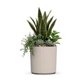 Mayne Haven 10in Round Fluted Modern Planter, Chai | Round fluted modern design, All Season, Fade resistant