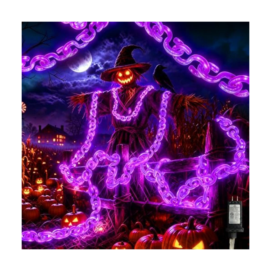 10 ft Halloween Chain Lights, Purple Halloween Lights