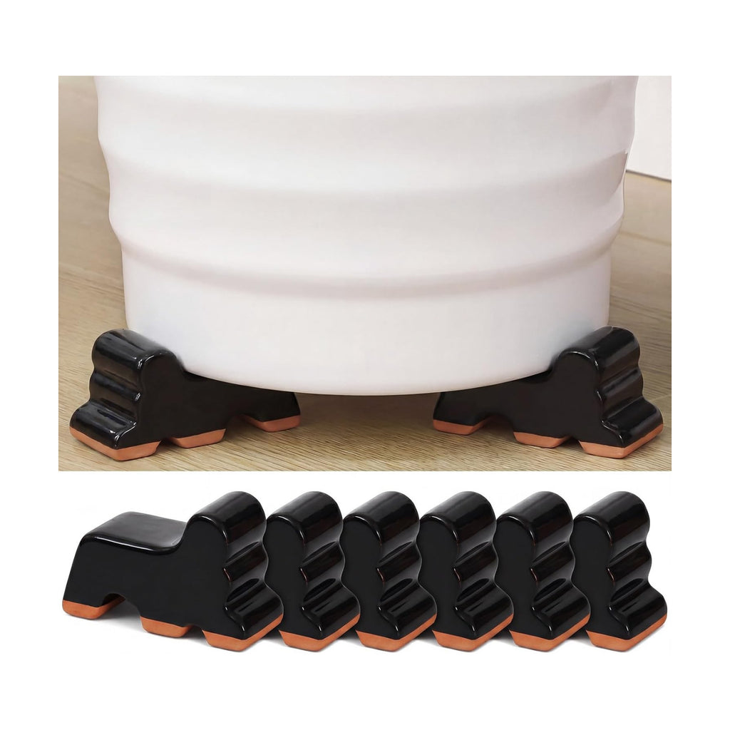 Kigeli 6 Pcs Resin Garden Pot Feet for Outdoor Planters 3 Inch Long 1.5 Inch Tall Flower Handmade Elevator Plant Feet